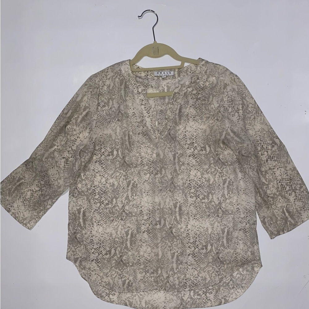 Chaus Neutral Snake Print Blouse
